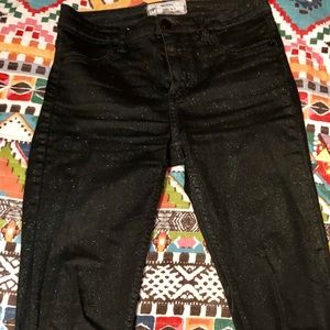 Free People black Glitter Skinnies